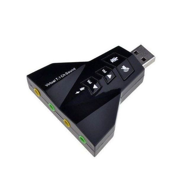 USB Sound Adapter Double USB Headset &amp; Microphone 7.1Ch 3D Audio Sound Card
