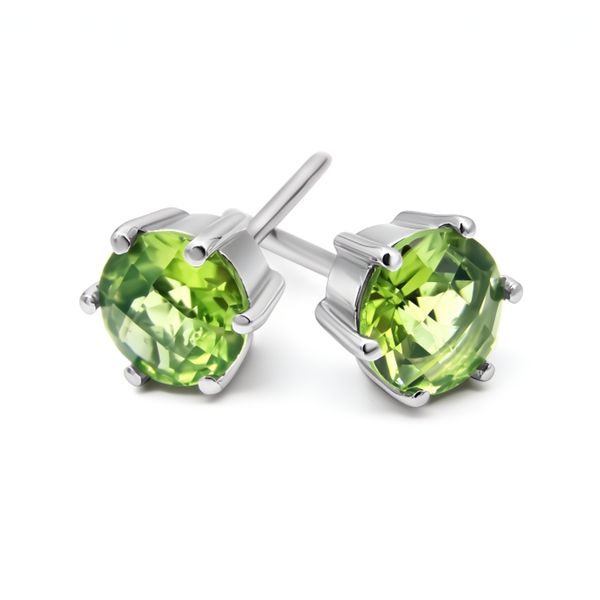 Morrisons Pair of Radiance 9k White Gold Natural Peridot Stud Earrings