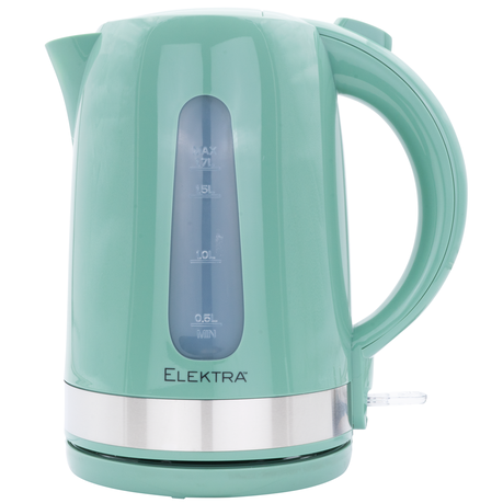 Elektra 1.7L Green & Silver Plastic Cordless Kettle - Fast Boil Image