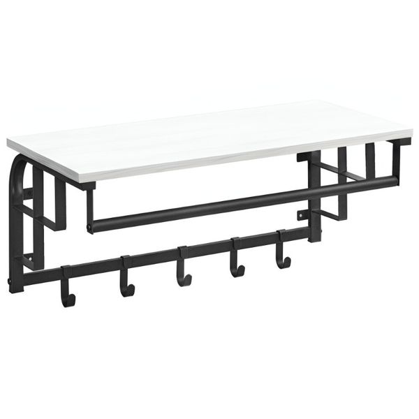 Bragg Havana Wall Mounted Coat Rack - White