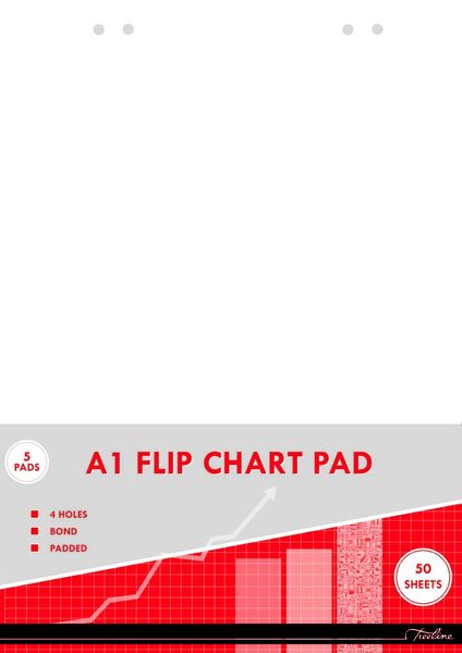Treeline A1 Flipchart Pad 50 Sheets - Pack of 5
