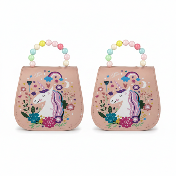 Unicorn PU Handbag - Compact 13x12cm for Kids &amp; Everyday Use - 2 Pack