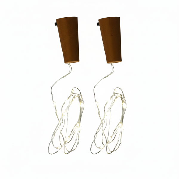 Orn 10 Bulb LED Light String with Cork Bases - Multicolored - 2 Pack