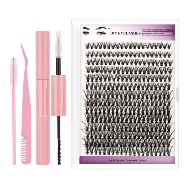 Lash Extension Kit DIY 8-16mm Lash Clusters Eyelash 280Piece with Tweezers