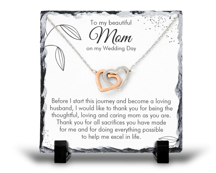 To The Beautiful Mom On My Wedding Day Groom v1 Gift Rock Slate
