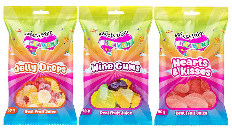 12Pk |Sweets from Heaven |Jelly, Gums,Hearts |Sweets &amp; Chocolates |50g