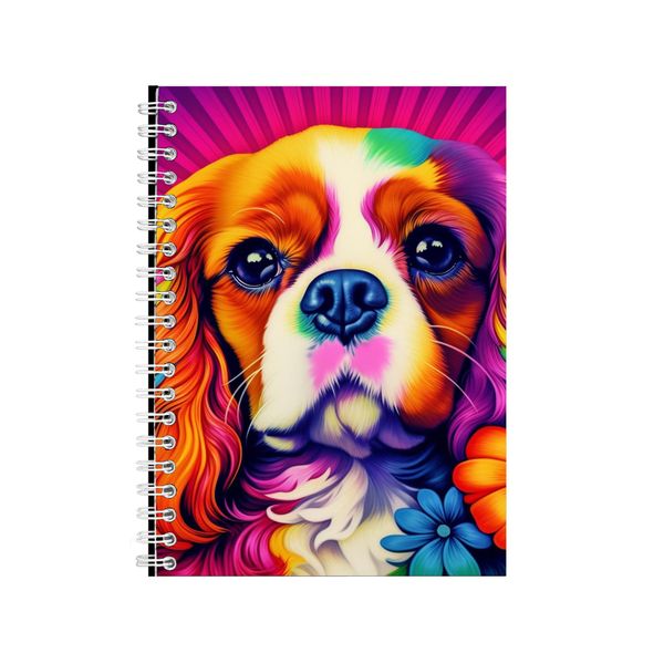 Face Of Cavalier King Charles Neon Notebook Gift Idea A4 Notepad Pad 74