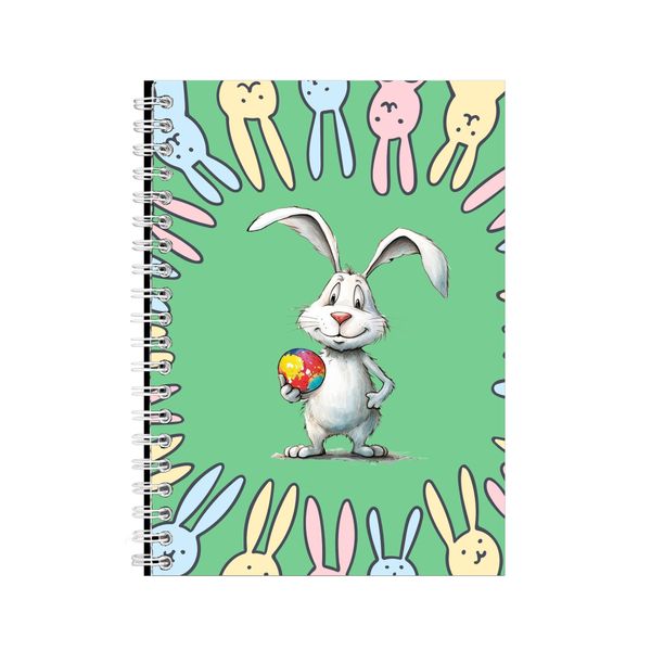 Centre Bunny A5 Notebook Spiral Lined Trendy Easter Graphic Notepad 082