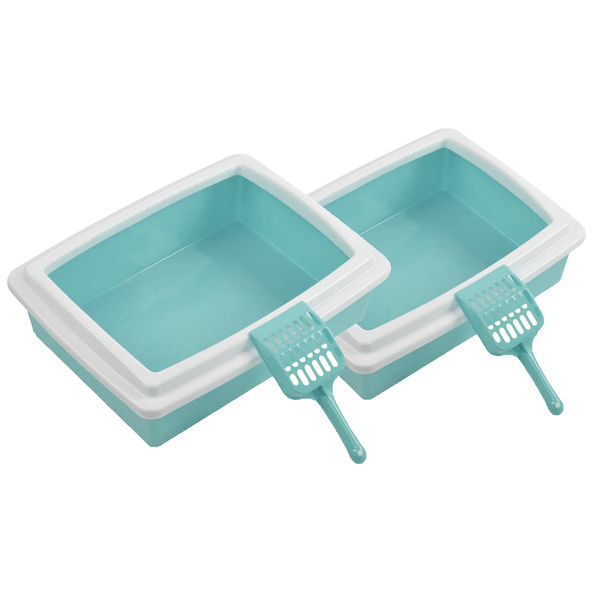 Anti-Splash Cat Litter Box with Scoop - 2 Value Pack Combo