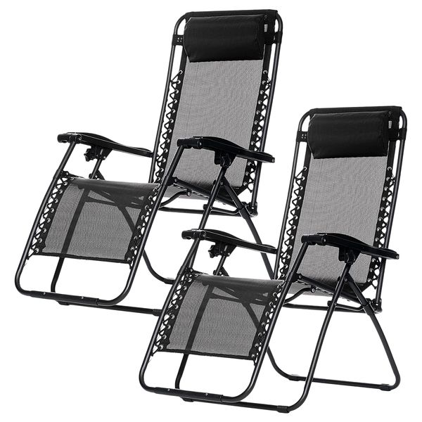 Home links Outdoor Reclining Sun Lounger Chair - Set of 2
