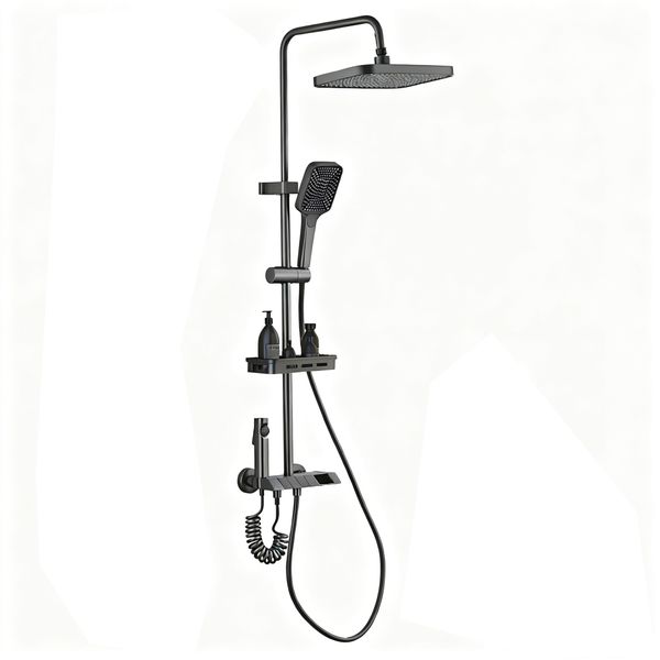 Adjustable Hight Shower Set Piano Keys Wall Moun image
