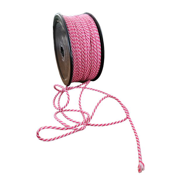 Hot Pink &amp; White Bakers Twine - 75 m roll