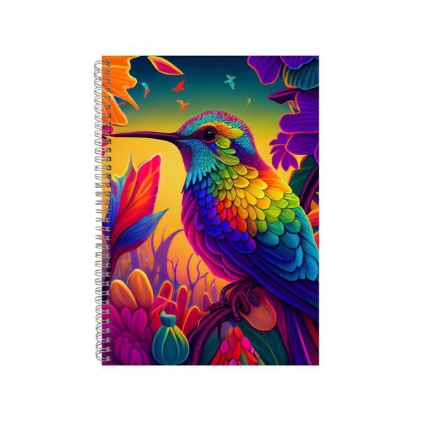 Neon Colorful Hummingbird Notebook Animal Gift Idea A4 Notepad Pad 74