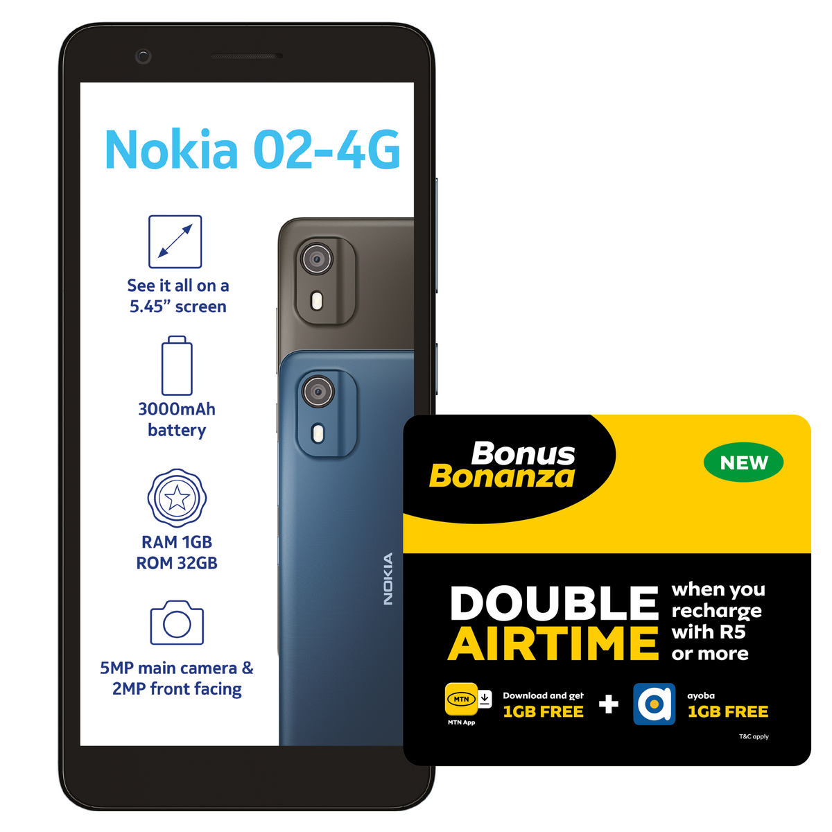 Nokia 02-4G 32GB Dual Sim - Charcoal