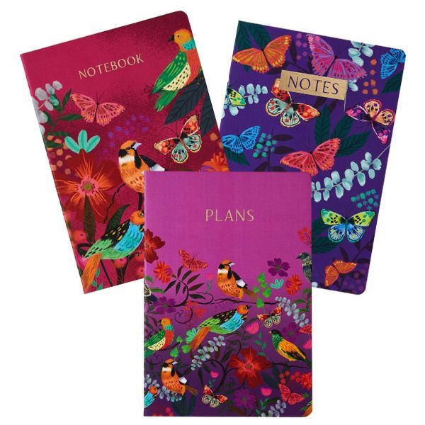 Bright &amp; Beautiful 3 Pack Notebooks A5 - Design by Violet
