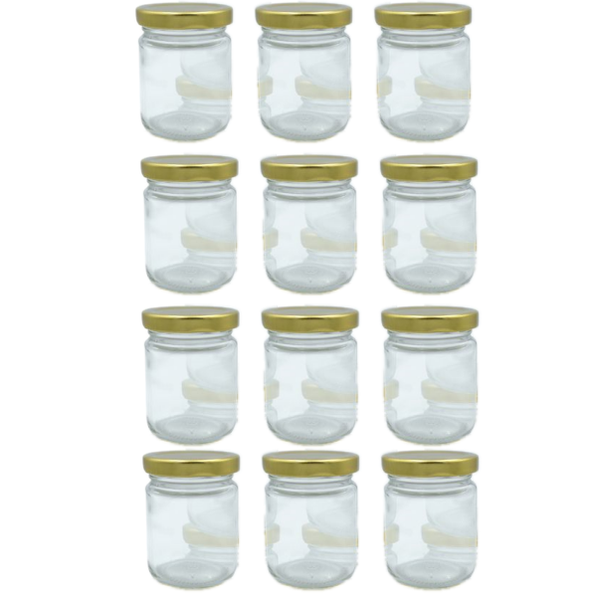 12 Pack 100ml Glass Jars with Metal Lids-Jam, Yogurt, Honey &amp;Pudding