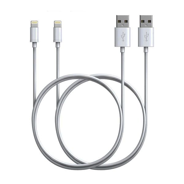 World Choice iPhone USB Charging Cable for iPhone 5 &amp; 6 &amp; 7 &amp; 8 &amp; X Pack 2