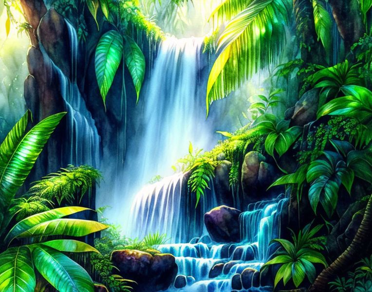 Canvas Wall Art -Waterfall Artwork