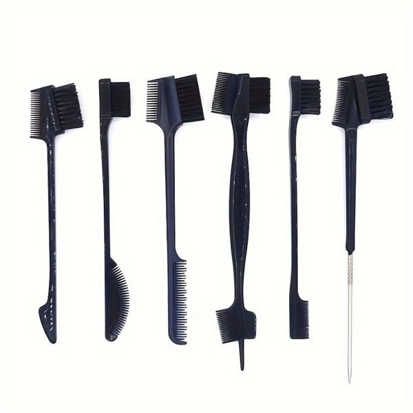 6-Piece Dual-Ended Edge &amp; Eyebrow Brush Set