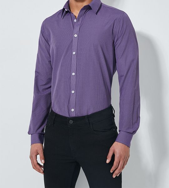 Men's Superbalist Jos Slim Fit Long Sleeve Shirt - Purple Stripe