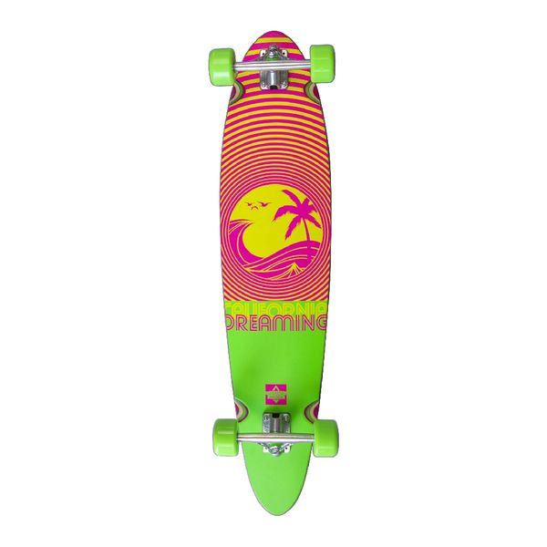 Duster Skateboard Complete - California Dreaming - Neon Green 40" Longboard