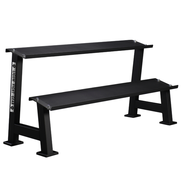 Commercial 2-Tier Kettlebell Dumbbell Rack - Steel Weight Storage Organizer