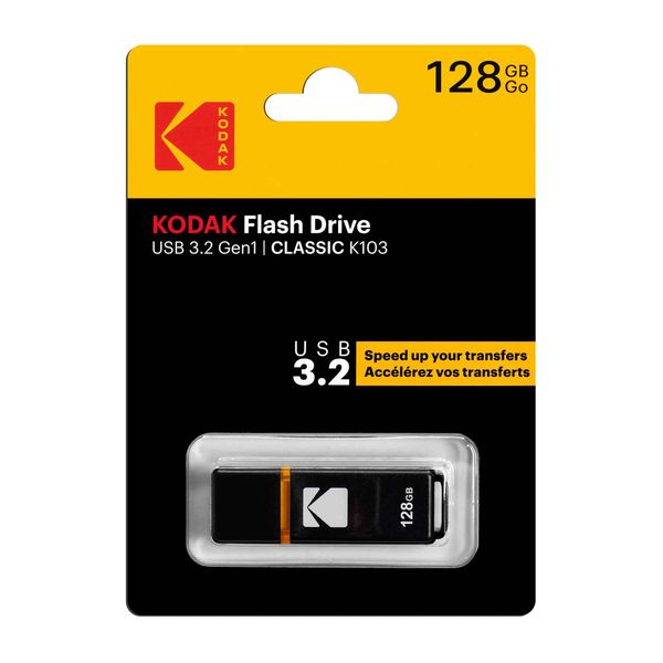 Kodak 128GB USB3 Flash Drive for Portable Data Storage CLASSIC K103