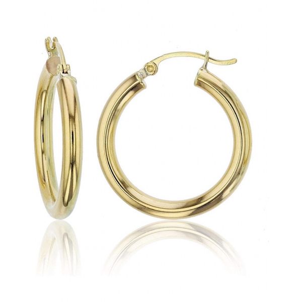 Women Yellow Gold Hoop Earrings