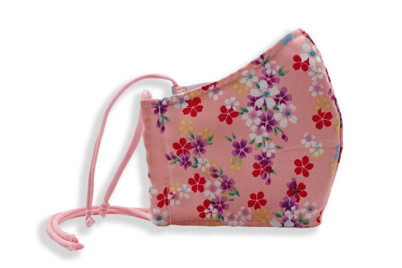 Face Mask - Pink Floral - Triple Layer And Disposable filter insert