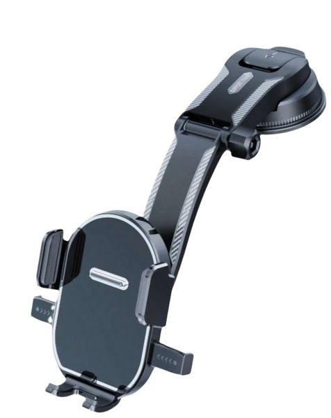 Car Phone Holder Mount Vent Clip Automatic Lock Suction Cup Bracket -Black