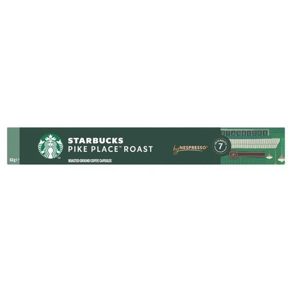 STARBUCKS PIKE PLACE Roast by NESPRESSO Medium Roast Coffee, 53g box of 10