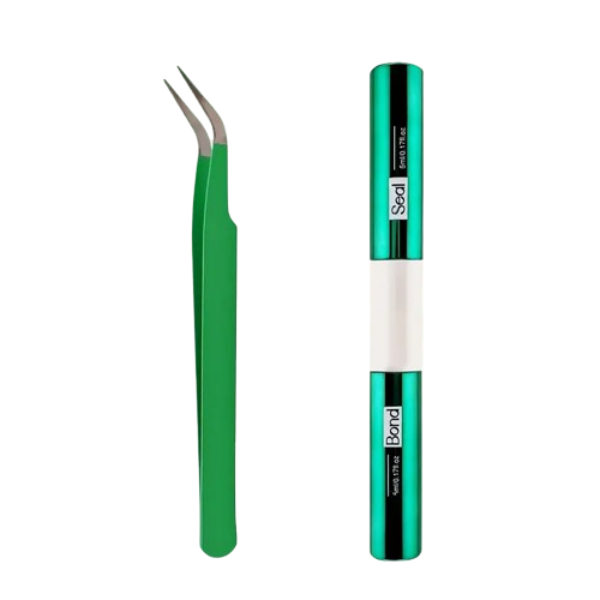 Dual-Head Eyelash Glue &amp; Tweezers Set