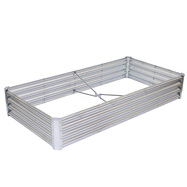 Outdoor Garden Raised Planting Bed Galvanized Planters Vegetable PlanterBox