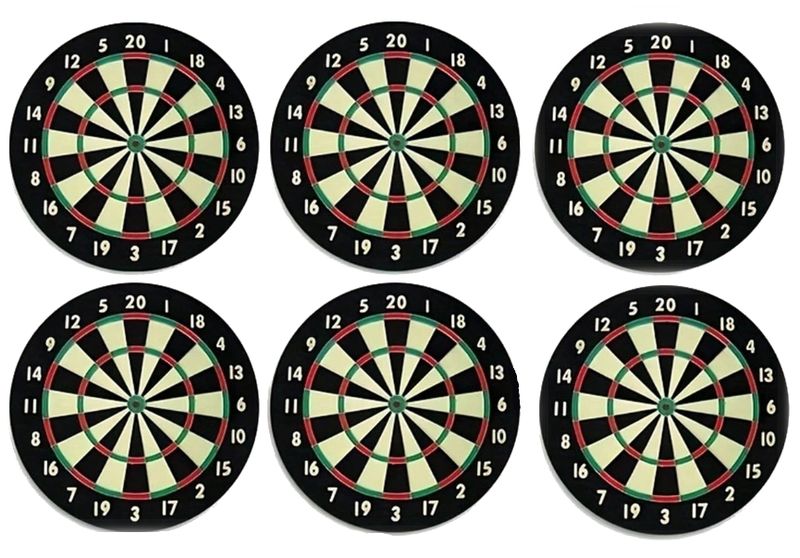 6 Piece Dartboard Anti-Slip Wooden Coaster Set
