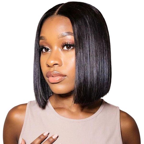 5X5 Double Drawn Bob Glueless Wig 100% Human Hair 180% Density