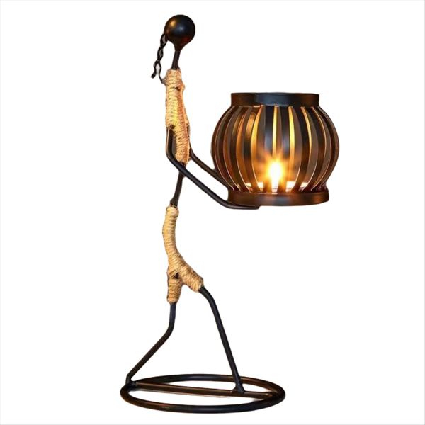 African Ladies Candle Holder, African Women Iron Candle Holder, Home Bar