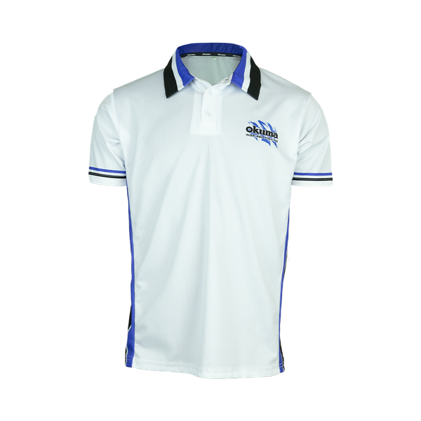 Navy Golfer Fishing Shirt - Okuma White