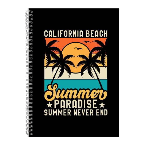 Never End A4 Notebook Spiral and Lined Surfing Graphic Notepad Present 098