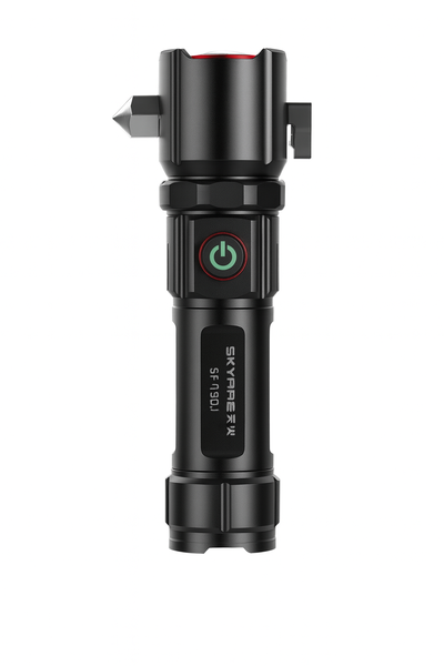 Skyfire 3-in-1 Tactical Flashlight - High-Power Beam, Safety Hammer