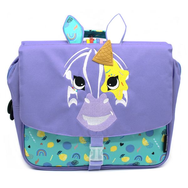 Les Deglingos Backpack Satchel "One Clip" School Bag (32cm) - Zebra