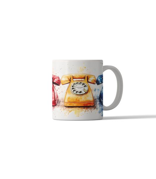 Printed Coffee Mug - Retro Telephone DSG 2