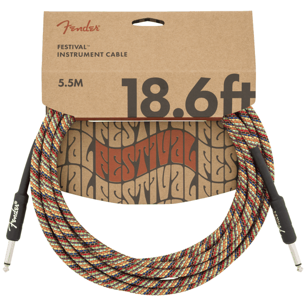 Fender Festival Series Hemp Instrument Cables - Rainbow - 18.6' (5.5m)