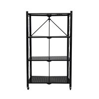 Fine Living Foldable Storage Rack - Black Metal - 4 Layers | Buy Online ...