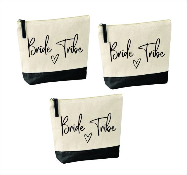 Keanu Land Bride Tribe Cosmetic Bag 100% Cotton Set of 3