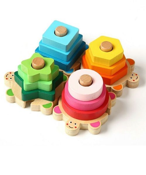 Colorful Wooden Wisdom Shape Column Toy