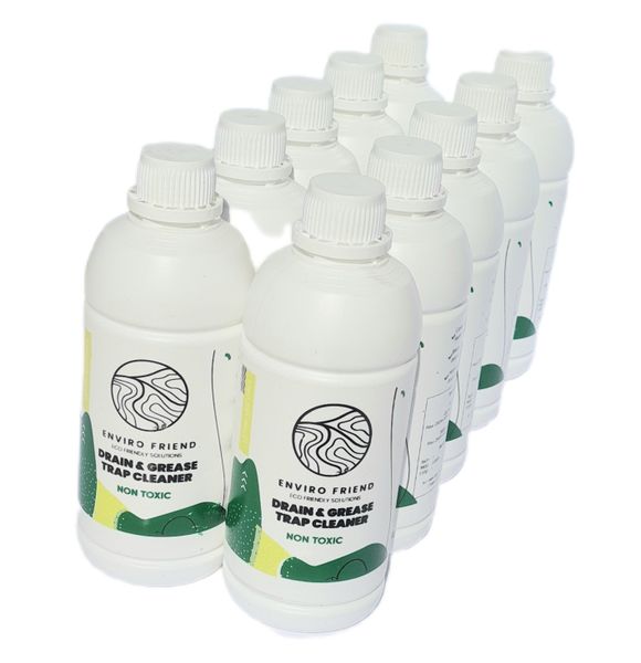 Enviro-Friend Drain &amp; Grease Trap Cleaner - 10 x 500ml Pack