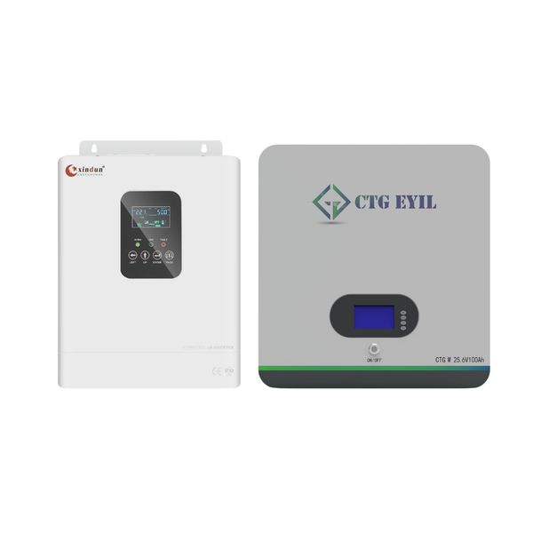 SOLAR COMBO CTGEYIL 24V 100AH + Xindun HF Solar Inverter 3.2KW 24VDC