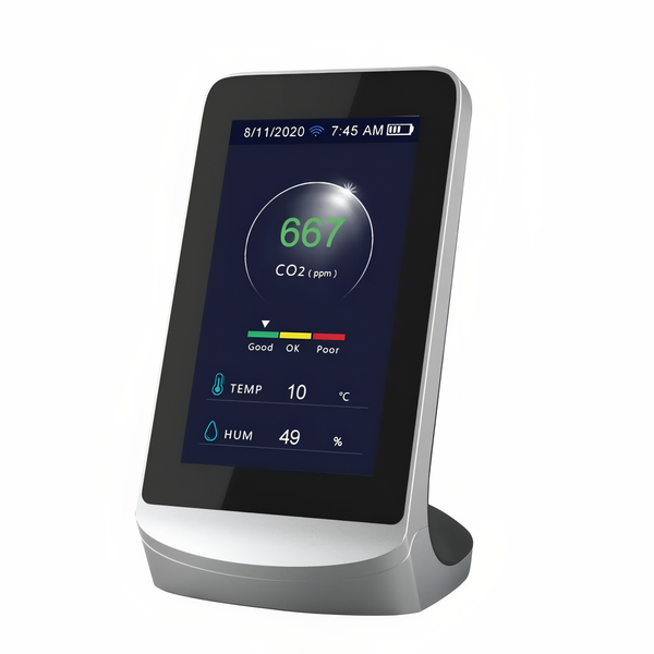 CO2, Temperature, and Humidity Meter with NDIR Sensor | Rechargeable