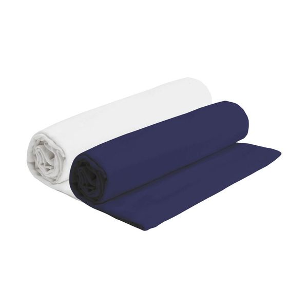 Baby Receiving Blanket - White &amp; Navy image