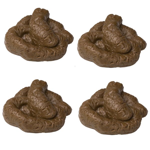 Toy Realistic Hard Plastic Fake Dog Poop Set of 4 - 9cm